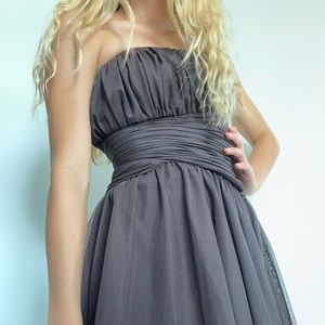 Brown strapless dress
